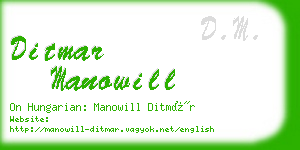 ditmar manowill business card